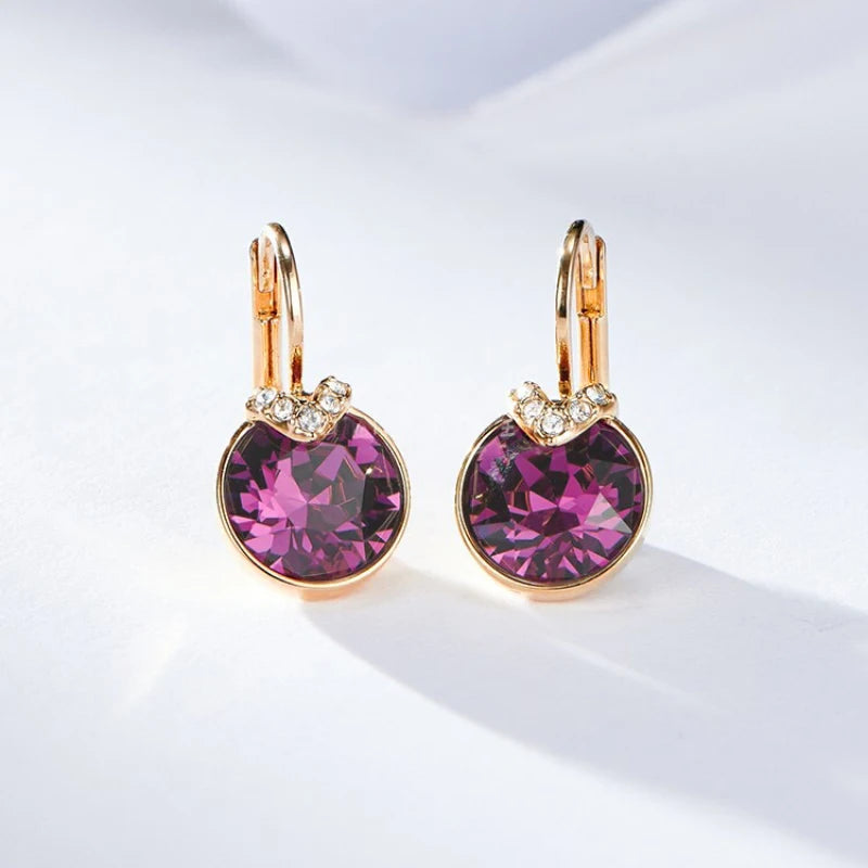 Fashion Small Bella Boucle D'oreille Femme made with Crystal from Austria for Women Wedding Party Jewelery Accessory Bijoux Gift