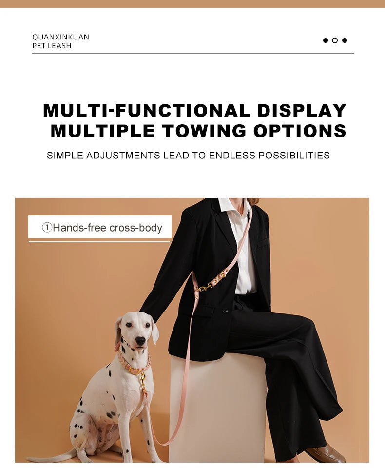 Dog Leashes Solid Durable And Super Tensile Force Dog Rope Colorful Multifunctional Luxury Handmade Leash For Medium Large Dogs