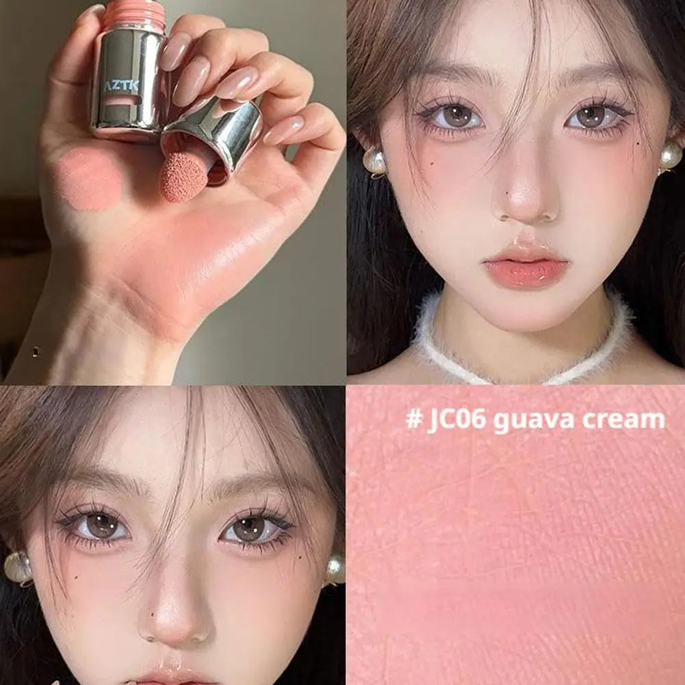 Liquid Powder Blusher, High Gloss, Three In One, Shrink And Expand Color, Natural Nude Color, Pseudo Plain Blush