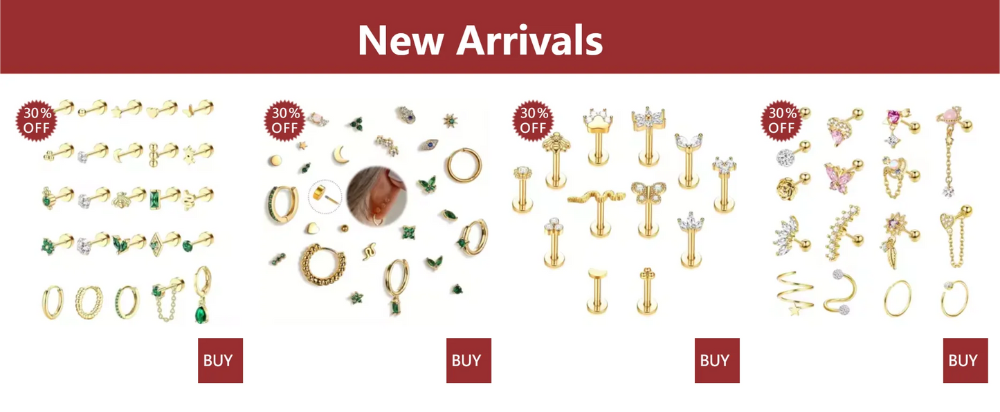 9Pcs 16G Cartilage Earrings for Women Stud Earrings Set Tragus Helix Conch Earrings Internally Threaded Labret CZ Piercing