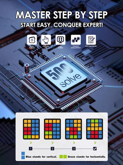 Magnetic Puzzle Challenge Sliding Blocks 500+ Levels Brain Teaser Game, Educational Fidget Toy Christmas birthday Gift for Kids