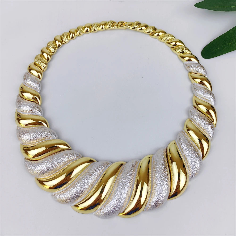 Dubai 18K Gold Plated Jewelry Set for Women – Necklace, Earrings, Ring & Bracelet