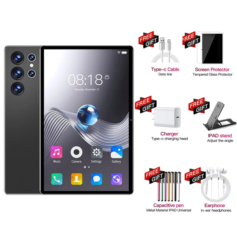 2025 NEW Pad S23 Ultra Tablets MTK6797 Android 12 16GB+1TB 5G Dual SIM 10 Core 10000mAh Bluetooth WiFi WPS Original Tablet PC