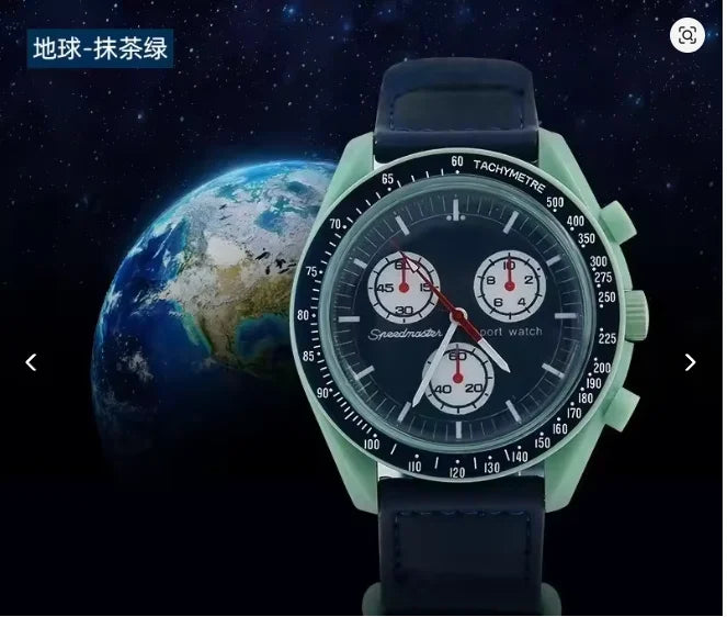 Fashion Trend Women's Watch Swatch Black Snoopy Luxury Brand Men's Watch Plastic Case Timing Moon Exploration Planet Watch