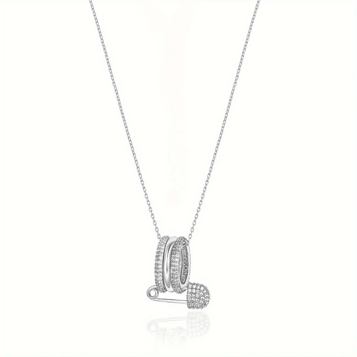 1pcs New Style Safety Pin Ring Unisex Necklace Perfect for Party Gifts Copper inlaid with zircon