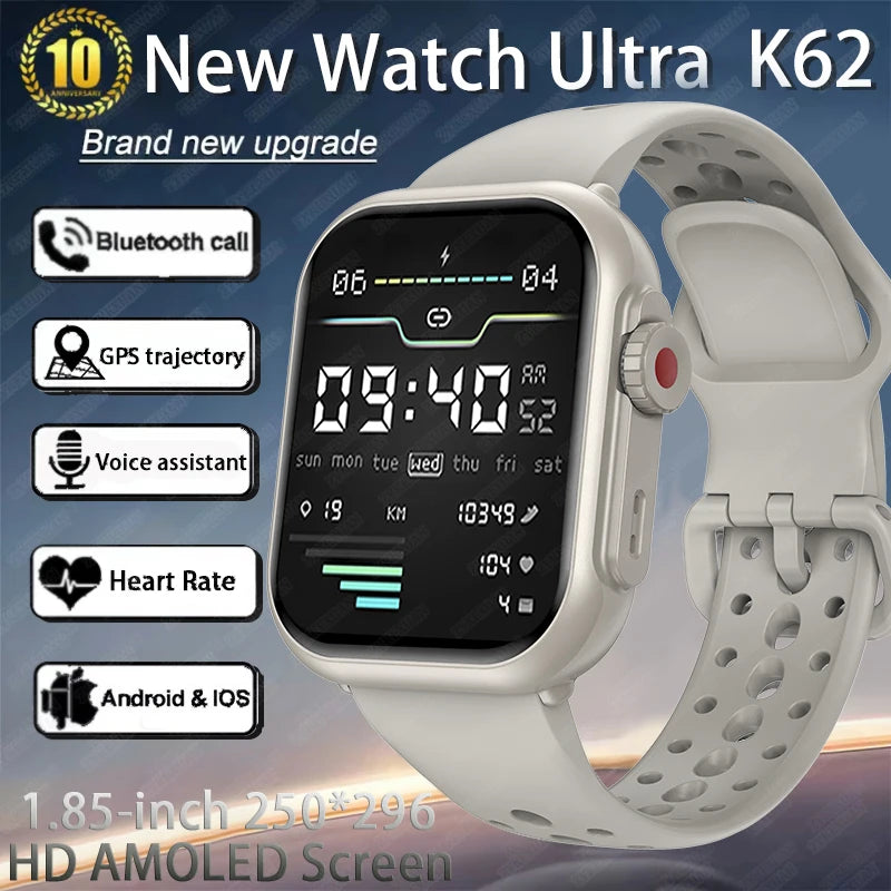 For Apple Watch Ultra 2 1000 mAh Smart Watch Men Women 1.85-inch HD Full Touch Screen IP68 Waterproof Bluetooth Call Smartwatch