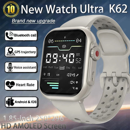 For Apple Watch Ultra 2 1000 mAh Smart Watch Men Women 1.85-inch HD Full Touch Screen IP68 Waterproof Bluetooth Call Smartwatch