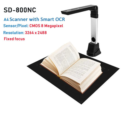 NETUM Book Scanner T101 Autofocus Document Scanner Max A4 A3 Size with Smart OCR Led Table Desk Lamp for Family Home Office