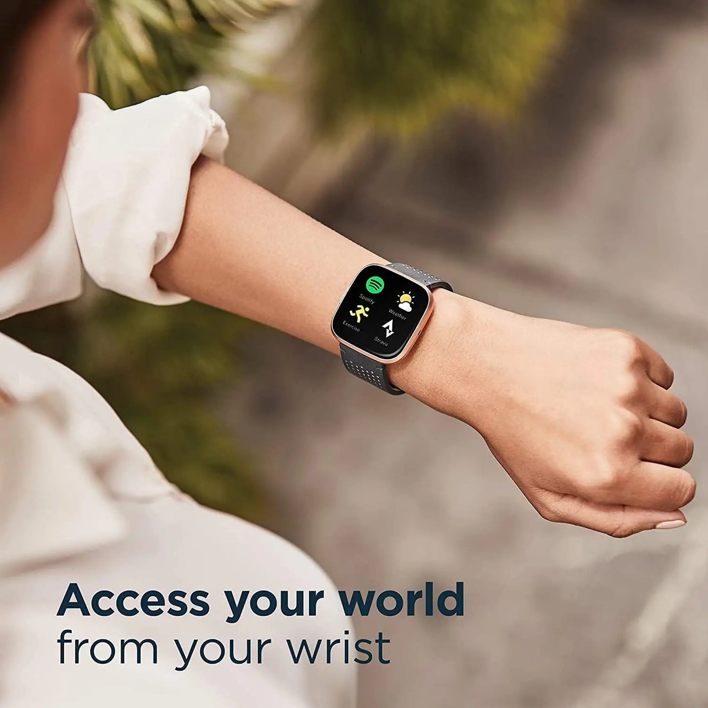 Versa 2 Smartwatch – Heart Rate, Voice Assistant, Sleep & Swim Tracking, Black/Carbon