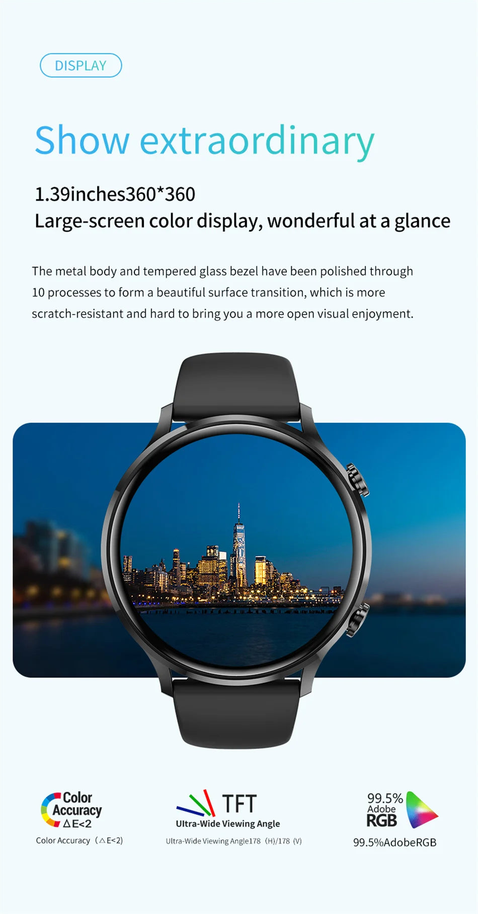 2026 AMOLED HD Smartwatch – GPS, Bluetooth Call, IP68 for Android & iOS
