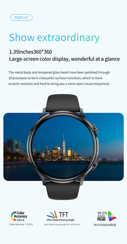 2026 AMOLED HD Smartwatch – GPS, Bluetooth Call, IP68 for Android & iOS