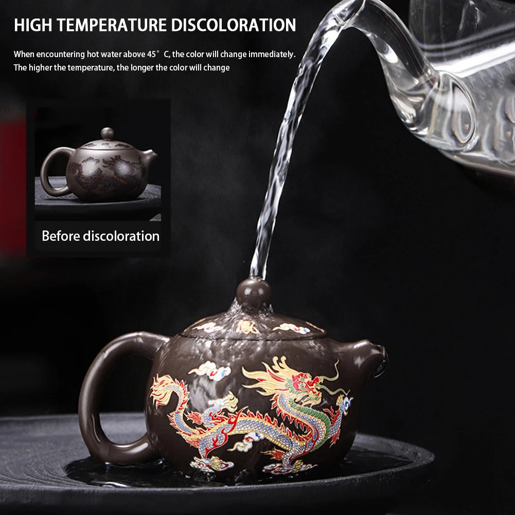 Chinese Style Color-changing Purple Clay Teapot Anti-Scald Handle Tea Brewer Teapots Kettle Gift Tea Set Ceramics And Pottery