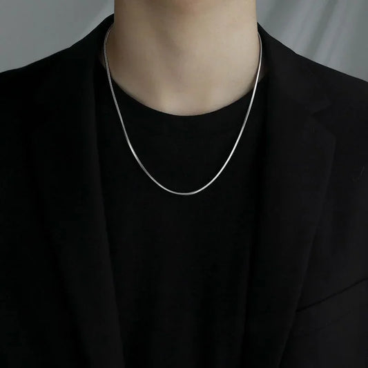 1Pcs Punk Hip-hop Snake Link Chain Stainless Steel Necklace for Men Women Silver Color Male Jewelry Gifts Cadenas Para Hombre