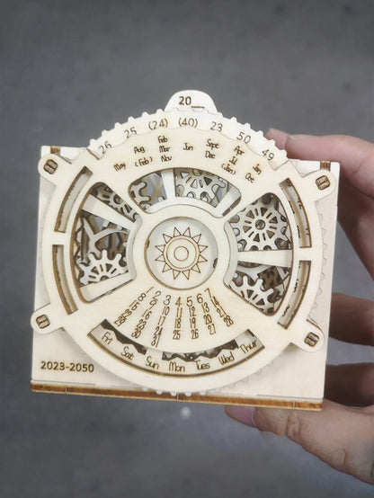3D Wooden Puzzles Perpetual Calendar Pen Holder Mechanical Propelled Construction Model Kits For Teens and Adults,Age14+