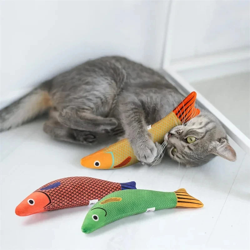 Cat Toy Catnip 3D Simulation Fish Goldfish Kitten Toys Pillowfish Interactive Sounding Cat Chew Bite Pet Plush Toys Cat Supplies