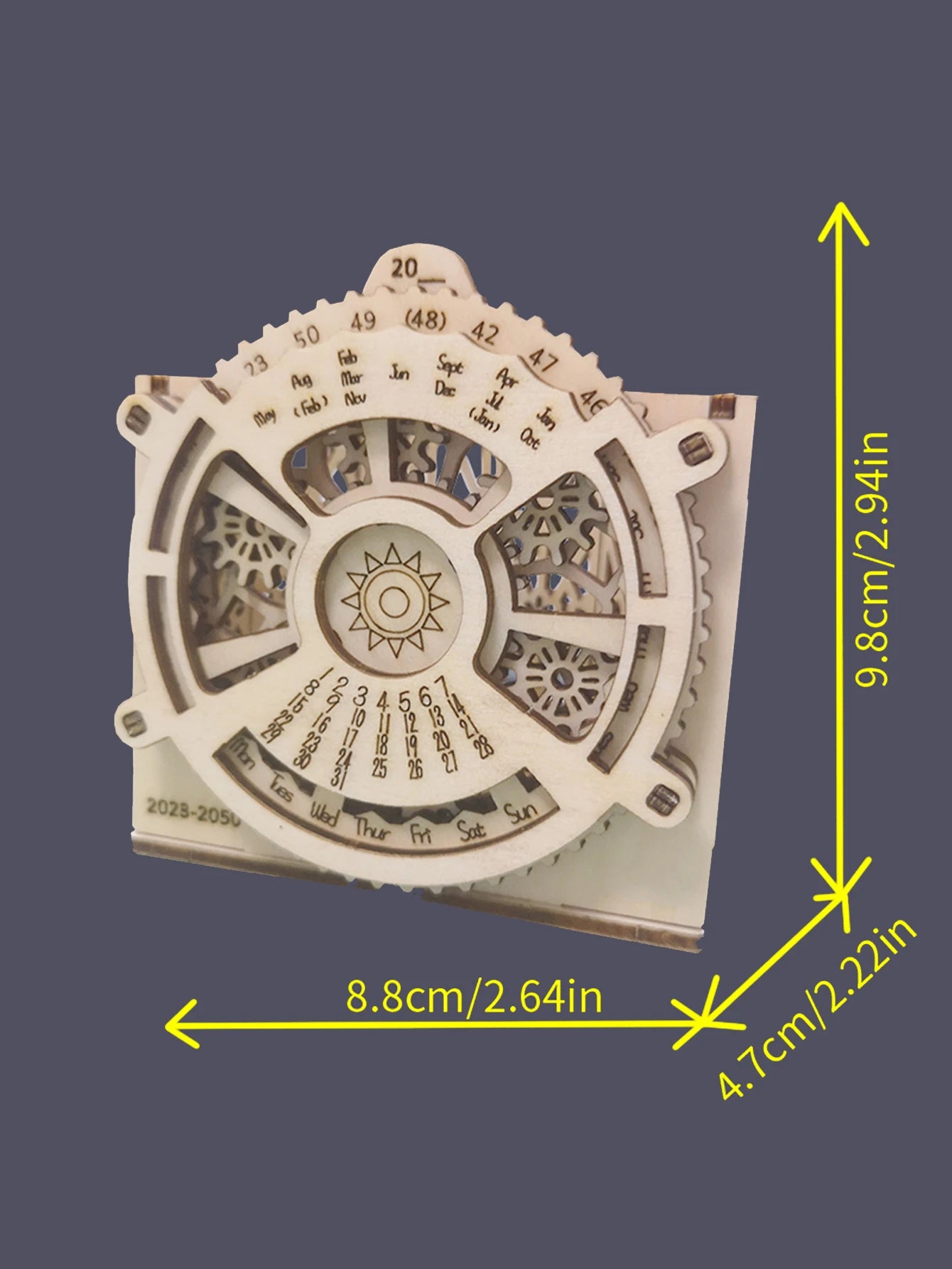 3D Wooden Puzzles Perpetual Calendar Pen Holder Mechanical Propelled Construction Model Kits For Teens and Adults,Age14+