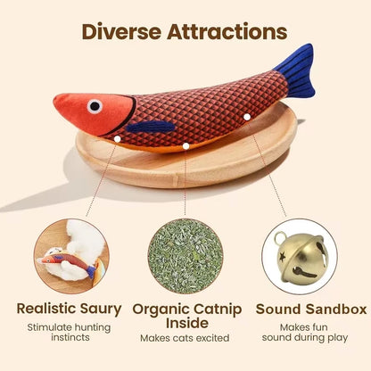 Cat Toy Catnip 3D Simulation Fish Goldfish Kitten Toys Pillowfish Interactive Sounding Cat Chew Bite Pet Plush Toys Cat Supplies