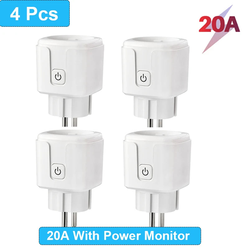 Smart Plug WiFi Socket EU 16A/20A Power Monitor Timing Function Tuya SmartLife APP Control Work with Alexa Google Home Alice