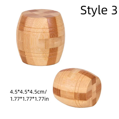 Wooden Kong Ming Lu Ban Lock – 3D IQ Brain Teaser Montessori Puzzle Toy for Kids & Adults