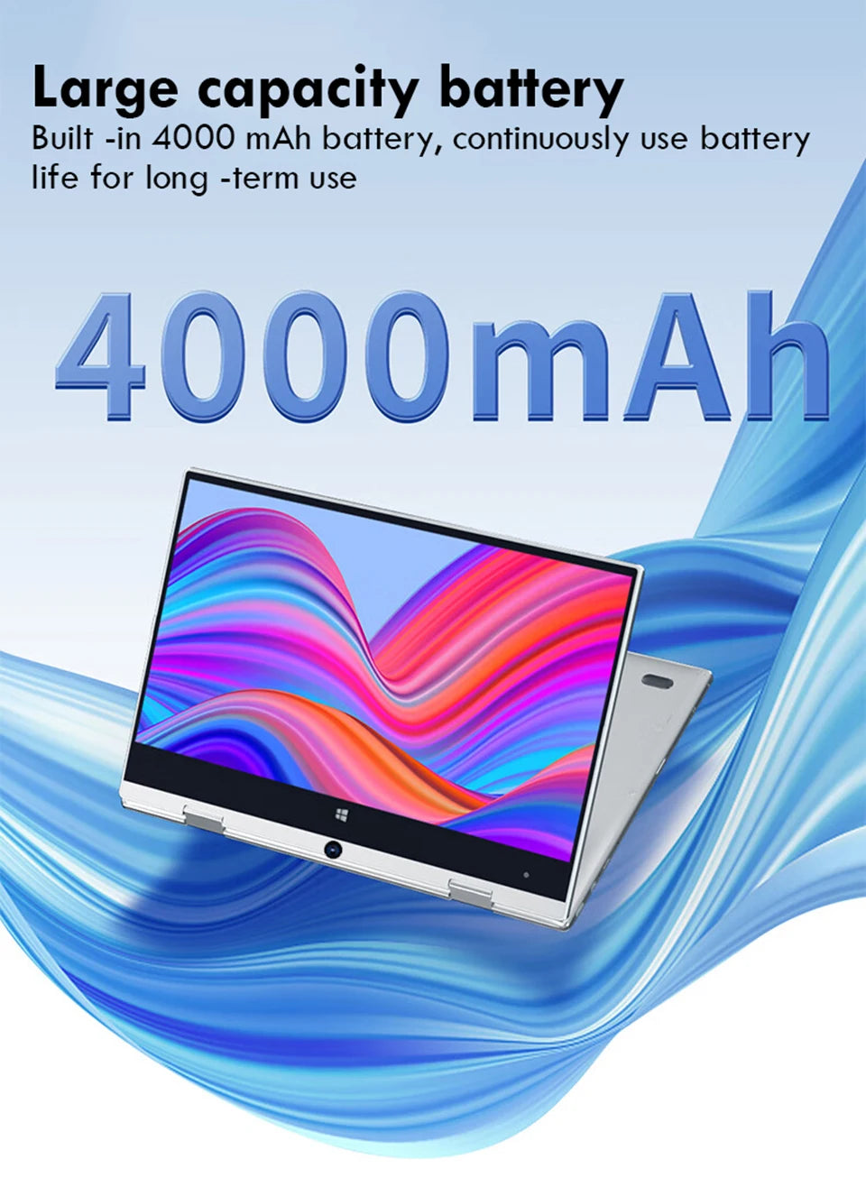 11.6" Portable 2-in-1 Mini Laptop - Intel N4020 8GB RAM Windows 11 Pro Touchscreen Tablet PC