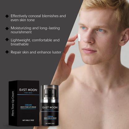 East Moon Men Tone-Up Makeup Cream Oil Control Easy Wear Nourish Brightening Dark Circles Waterproof Full Coverage Base BB Cream