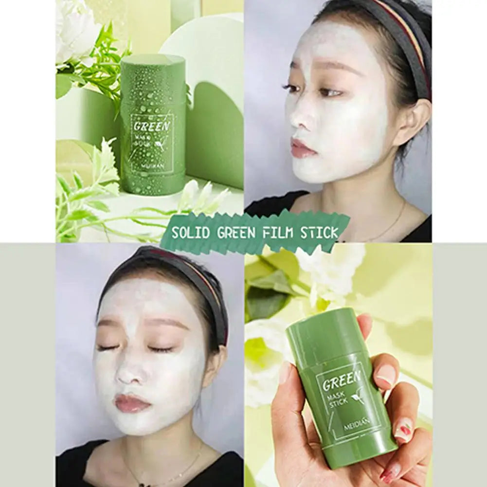 40g Green Tea Mask Stick Facial Remove Blackhead Treat Acne Blemish Black Dots Clean Solid Mask Stick Cream Skin Care