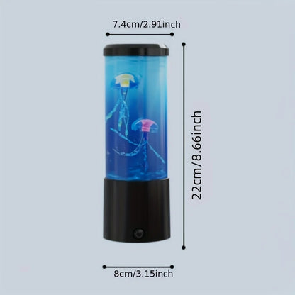 Jellyfish Lava Lamp Aquarium Ocean Night Lights 7 Colors LED Jellyfish Mood Lights With Four Home Bedroom Desktop Decoration Gif