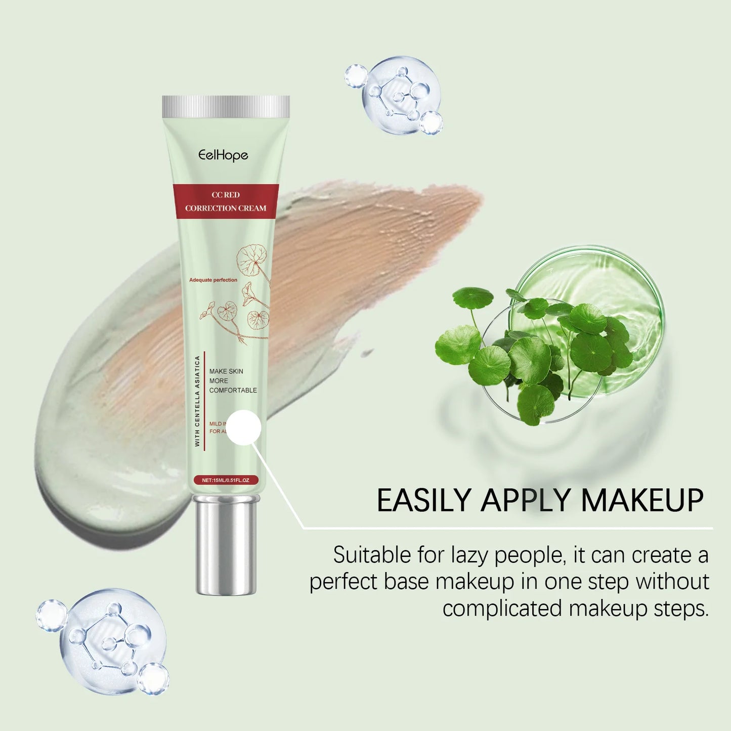Centella Asiatica CC Cream Foundation Color Correcting Facial Repair BB Cream Full Coverage Natural Concealer Whitening Liquid