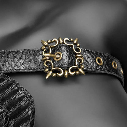 New European Medieval Steampunk Women's Armor Vest PU Leather Punk Shawl Halloween Cloak Female Makeup Dress Party Cosplay Props