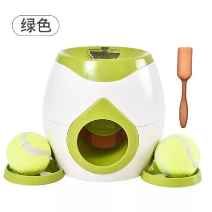 Dog Tennis Ball Food Reward Machine, Interactive Puzzle Toy with Slow Food Dispenser,Outdoor Training Toys Ball Launcher For Pet