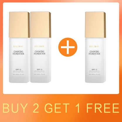 EELHOE Spf 15 Colour Changing Mature Skin Foundation Oil Control Nourishing High Coverage Makeup Cosmetics Covering Foundation
