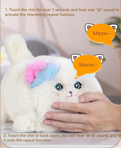 Simulation Interactive Huggy Cat Dogs Realistic Electric Plush Speak Electronic Accompanied Pet Doll Toy Kids Birthday Gifts