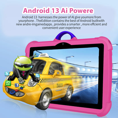 Kids Tablet 7 Inch Cartoon Pattern - Quad Core 4GB RAM 64GB ROM Android Learning Education Games Gift