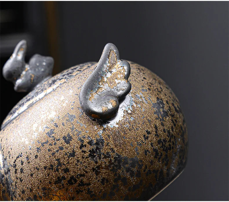 Rust Glazed Tea Pot Ceramic Kung Fu Tea Set Pot Vintage Rough Pottery Yixing Teapots Infuser Teapot Clay Coffeeware Teaware Puer