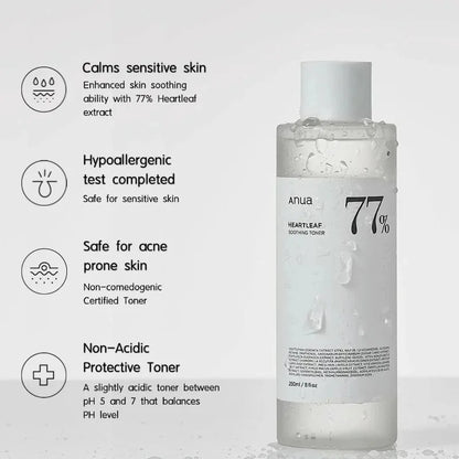 Korean Anua Heartleaf Acne Rice 70 Glowing Milky Toner 77 Lotion Whitening Cream Serum Faciales Originales Skincare Products set