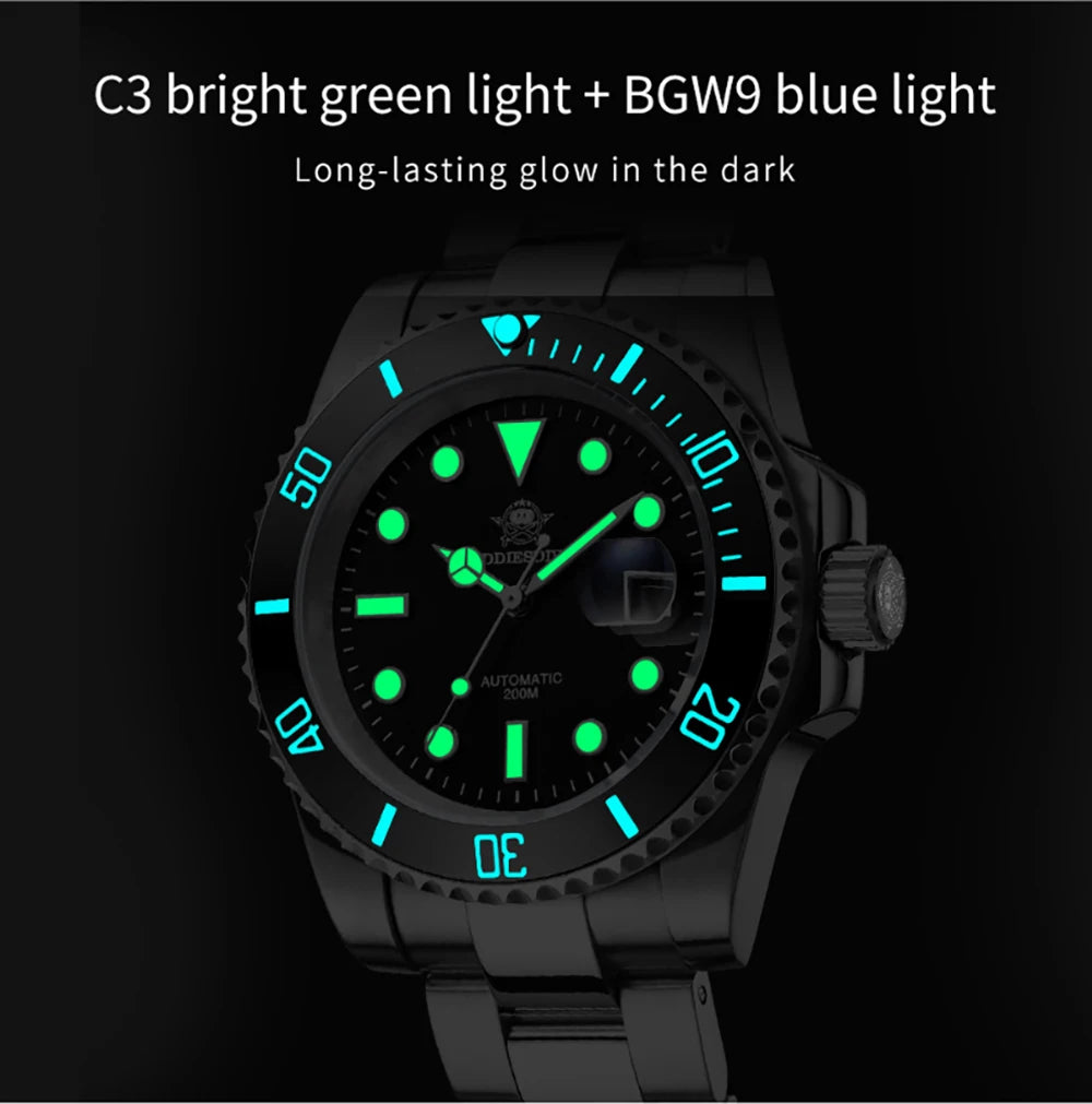 ADDIESDIVE NH35 Movement Automatic Watch Sapphire Crystal Mechanical Wristwatch 200m Diving Super Luminous Watches reloj hombre