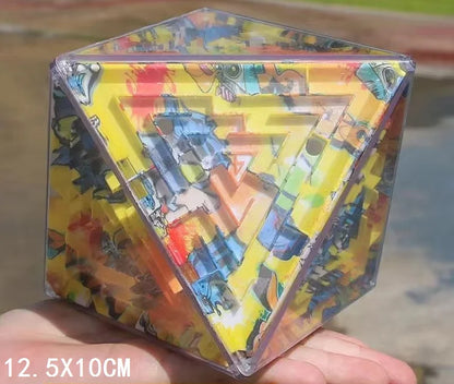 Mini Burn Brain Color 3D Puzzle Cube Maze Box Bead Magic Game intelligent Educational Pocket Fingertip Toy Gift for Kid Adult