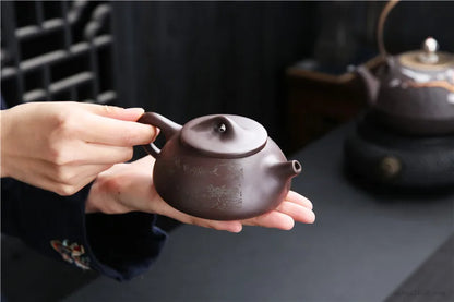 Yixing Original Mine Purple Clay Pot Traditional Pattern Purple Clay Teapot Handmade Pot Kung Fu Tea Set 185ml