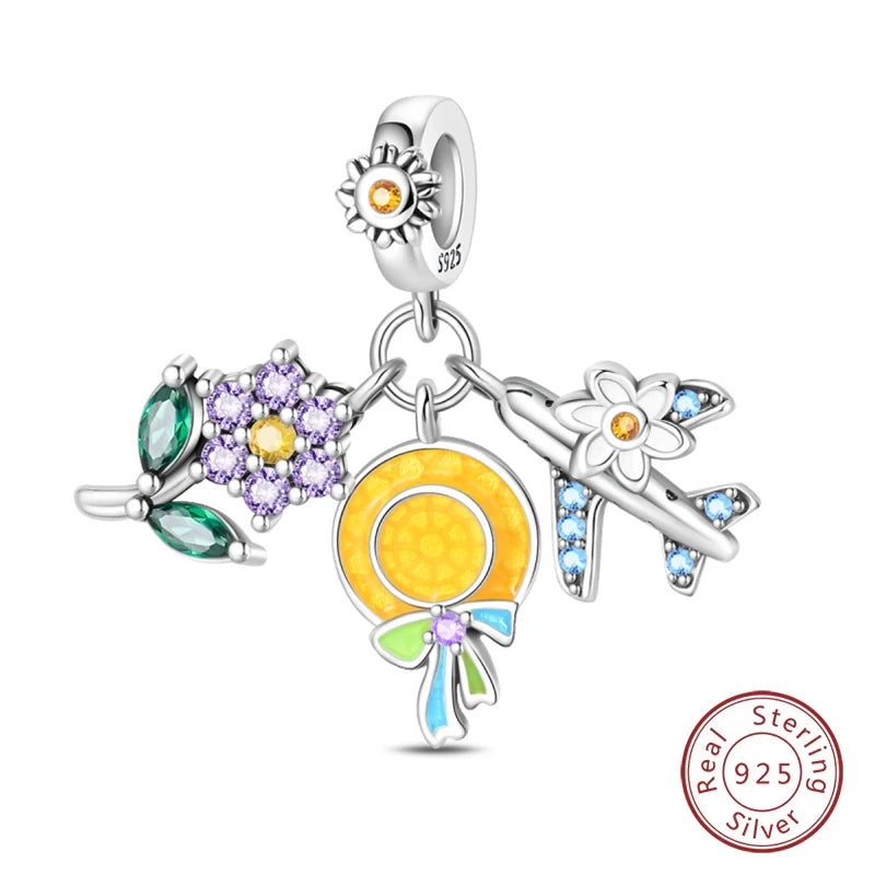 Charms Luminous Firefly Stars Cherry S925 Silver Pendants Beads 3mm DIY Party Christmas Fine Jewelry Making Gifts