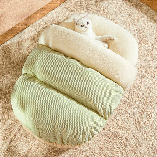 Winter Warm Pet Cat Bed Soft Plush Cat Cave Bed Enclosed Kitten House Pet Sleeping Bed for Cats Small Dogs Pet Supplies
