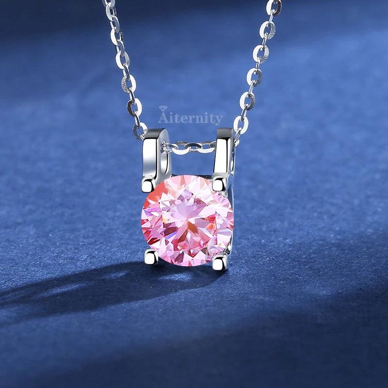 100% Real D Color 1 Carat Moissanite Pendant Necklace GRA Certificate for Women Wedding Bridal S925 Sterling Silver Fine Jewelry