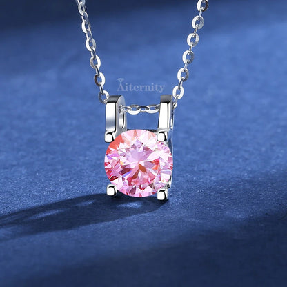 100% Real D Color 1 Carat Moissanite Pendant Necklace GRA Certificate for Women Wedding Bridal S925 Sterling Silver Fine Jewelry