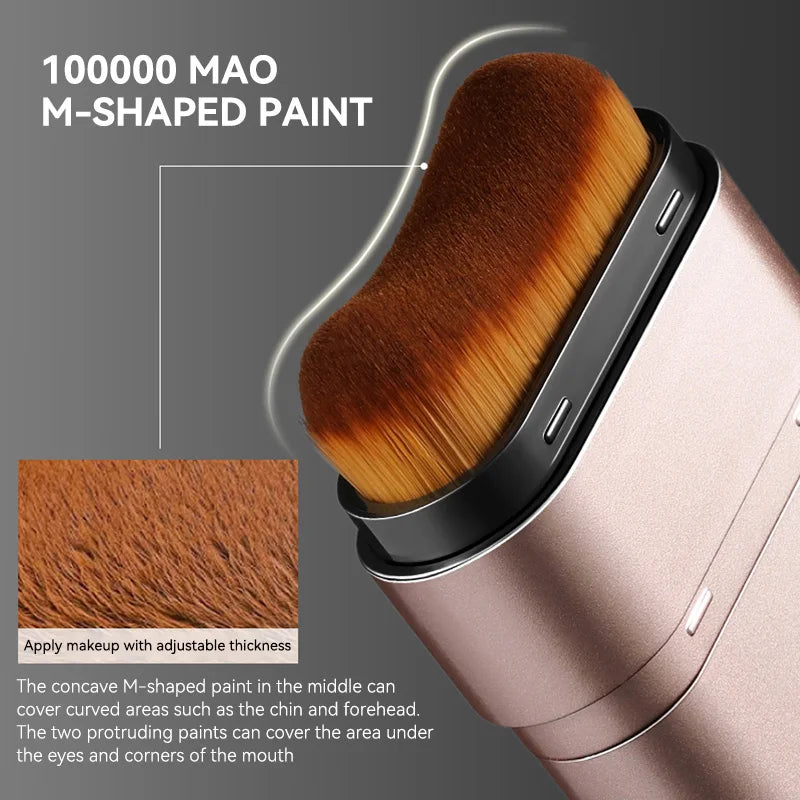 Light & Moist Hydrating Foundation Stick – Waterproof, Rotating Dual-Head with Brush