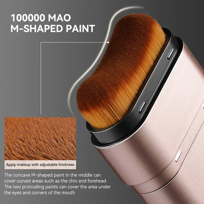 Light & Moist Hydrating Foundation Stick – Waterproof, Rotating Dual-Head with Brush