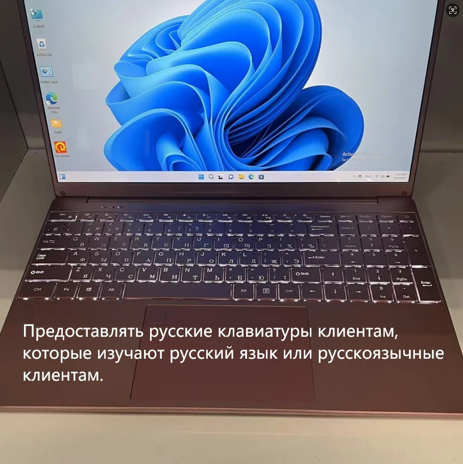 CARBAYTA 11th Gen Laptop  Intel Celeron N5095 Windows 11 Pro Up to 32GB RAM  128GB-2TB SSD 2.4G/5G WiFi + BT  Cute Pink Keyboard