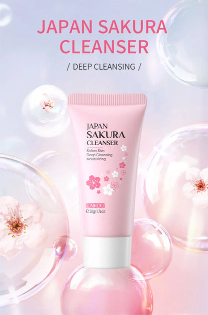 LAIKOU Sakura Facial Cleanser 50g – Deep Cleansing, Brightening & Moisturising