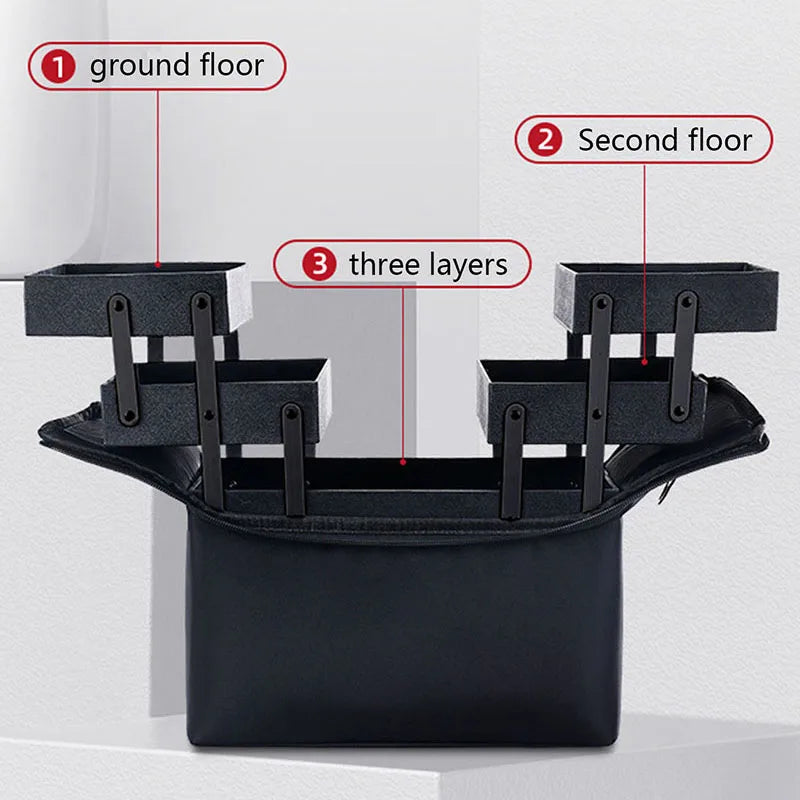 Large Makeup Carrying Train Case For Women Manicurist Toolbox 4 Tier Storage Box Travel Makeup Case Professional Nail Organizer