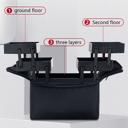 Large Makeup Carrying Train Case For Women Manicurist Toolbox 4 Tier Storage Box Travel Makeup Case Professional Nail Organizer