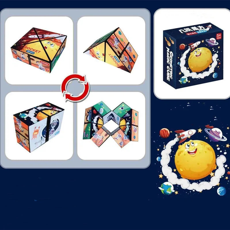 Kids Magic Cubes Games Puzzles Toys Adults Decompression Toy Change Geometric Shapes Table Game Antistress Gifts For Children