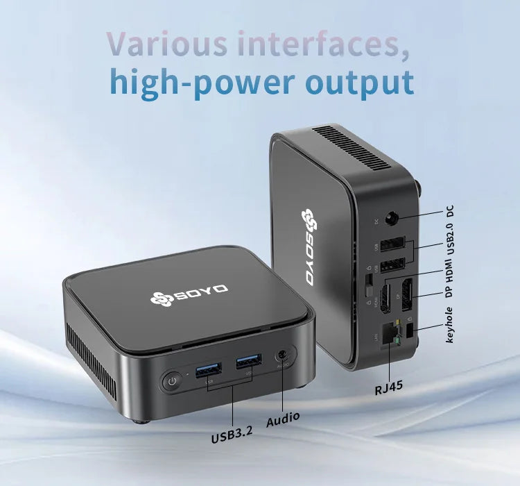 SOYO M4PLUS2 Mini PC: 8/16GB RAM, 256/512GBSSD, Intel Twin Lak N150, Windows 11Pro - Compact & Ideal for Home, Business & Gaming